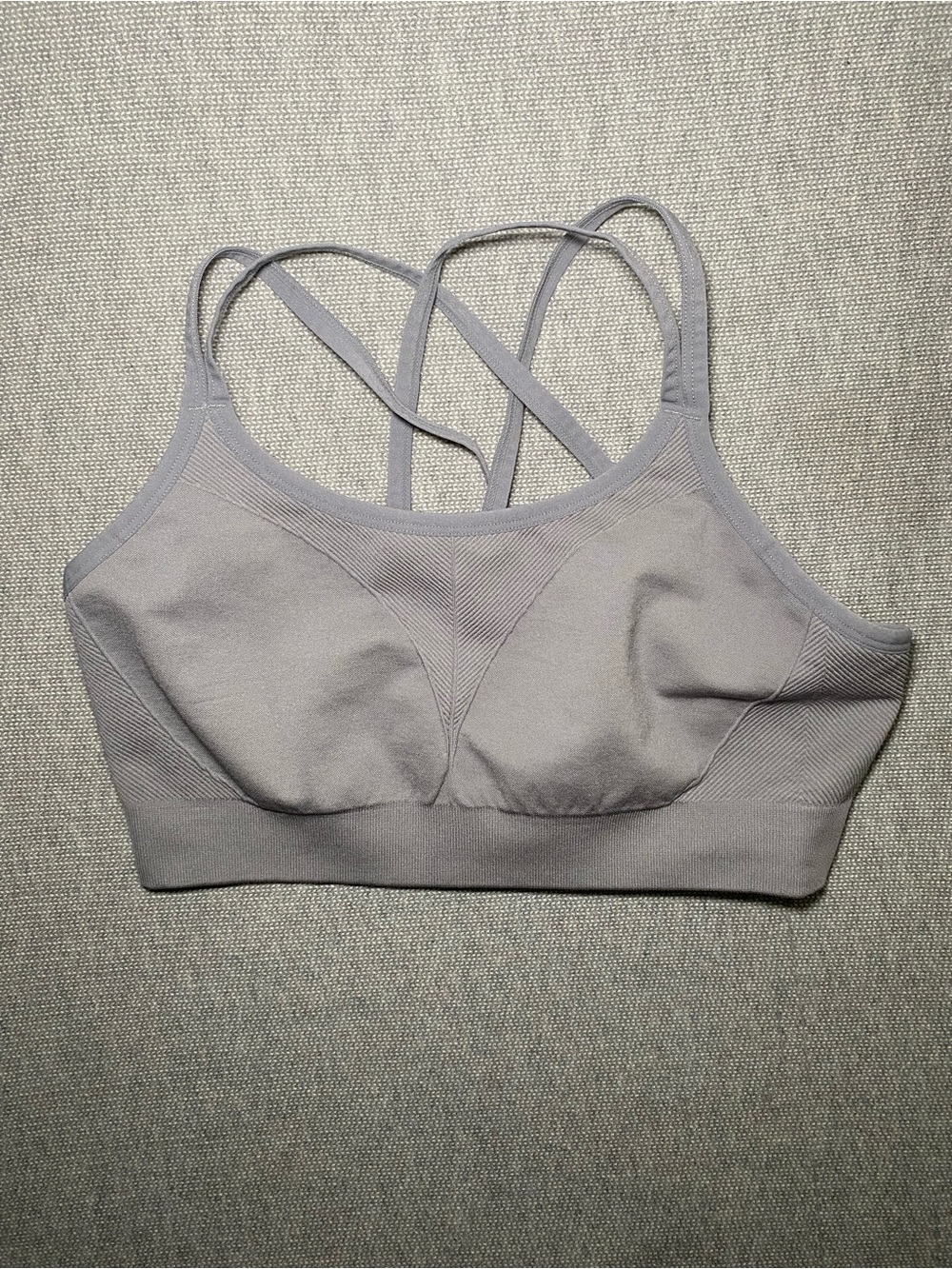 Soma Medium Sports Bra Grey Sport Seamless Strappy Back Wireless Stretch